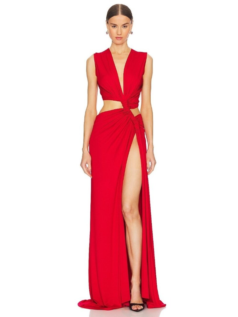 Sid Neigum Triple Loop Knit Dress in Red